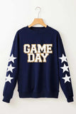 GAME DAY Star Round Neck Long Sleeve Sweatshirt - Trendsi - Flyclothing LLC