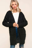 Haptics Stripe Textured Open Front Cardigan with Pockets - Trendsi - Flyclothing LLC
