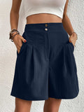 Pocketed Half Elastic Waist Shorts - Trendsi - Flyclothing LLC