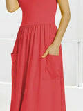 Scoop Neck Midi Dress with Pockets - Trendsi - Flyclothing LLC