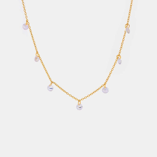 Stainless Steel Rhinestone Pendant Necklace - Trendsi - Flyclothing LLC