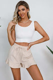 Full Size Drawstring Ruffle Hem Shorts - Trendsi - Flyclothing LLC