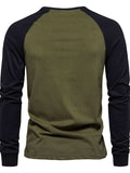 Men's Contrast Round Neck Raglan Sleeve T-Shirt - Trendsi - Flyclothing LLC
