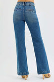 RISEN Full Size Tummy Control High Rise Bootcut Jeans with Double Button Waistband Plus Size - Trendsi - Flyclothing LLC