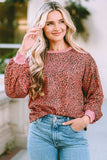 Leopard Round Neck Long Sleeve Sweatshirt - Trendsi - Flyclothing LLC