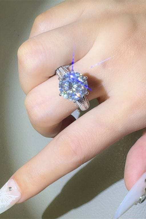 5 Carat Moissanite 925 Sterling Silver Ring - Trendsi - Flyclothing LLC