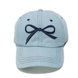 Bow Embroidered Denim Baseball Cap - Trendsi - Flyclothing LLC