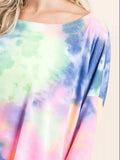 BiBi Tie Dye Print Low Gauge Knit Top - Trendsi - Flyclothing LLC