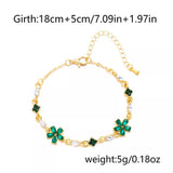 18K Gold-Plated Rhinestone Flower Bracelet - Trendsi - Flyclothing LLC