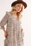 And The Why Leopard Ruffle Hem Woven Mini Dress - Trendsi - Flyclothing LLC