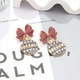 Bowknot Christmas Drop Earrings - Trendsi - Flyclothing LLC