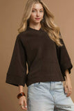 Umgee Textured Knit V-Neck Top - Trendsi - Flyclothing LLC