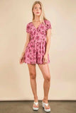 VERY J Floral Printed Ruffle Romper - Trendsi - Flyclothing LLC