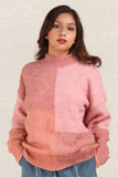 VERY J Color Block Mock Neck Drop Shoulder Sweater - Trendsi - Flyclothing LLC