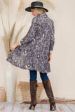 Celeste Full Size Leopard Open Front Contrast Cardigan - Trendsi - Flyclothing LLC