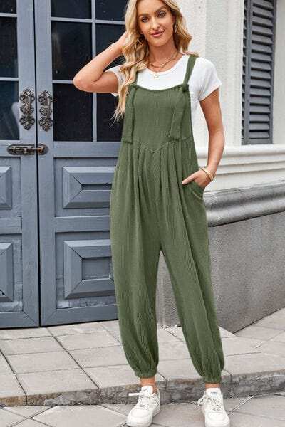 Lovelet Knotted Strap Overalls with Pockets - Trendsi - Flyclothing LLC