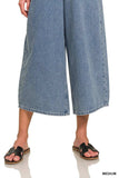 Zenana Denim Medium Washed Wide Leg Overalls - Trendsi - Flyclothing LLC