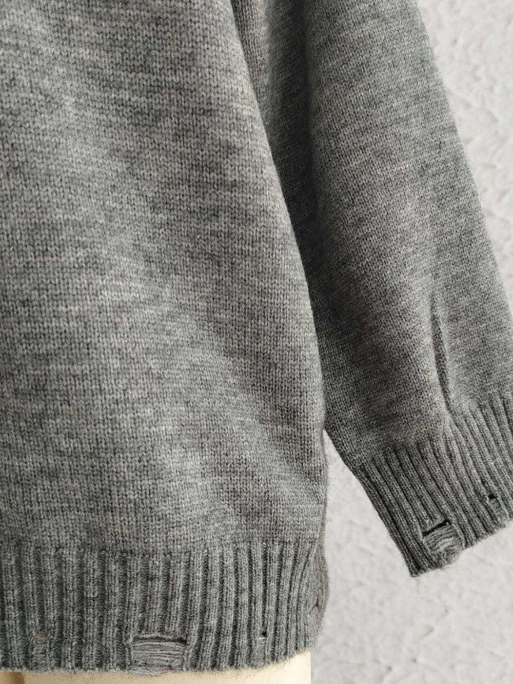 Embroidered Round Neck Dropped Shoulder Sweater - Trendsi - Flyclothing LLC