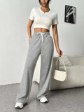 Drawstring Wide Leg Pants with Pockets - Trendsi - Flyclothing LLC
