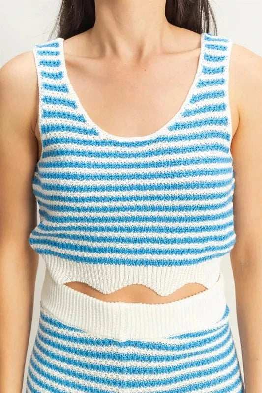 HYFVE Striped Cropped Tank and Shorts Set - Trendsi - Flyclothing LLC