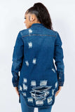 American Bazi Distressed Button Up Long Sleeve Denim Jacket - Trendsi - Flyclothing LLC