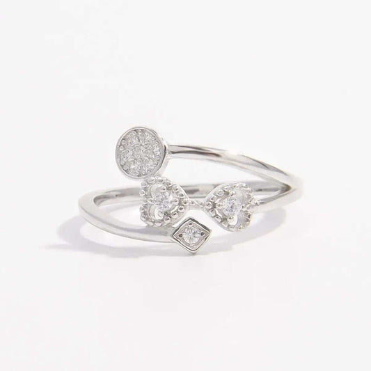 925 Sterling Silver Inlaid Zircon Ring - Trendsi - Flyclothing LLC