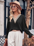 Ruffled V-Neck Flounce Sleeve Blouse - Trendsi - Flyclothing LLC