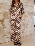 Printed Collared Neck Top and Pants Set - Trendsi - Flyclothing LLC