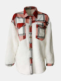 Fuzzy Button Up Long Sleeve Jacket - Trendsi - Flyclothing LLC