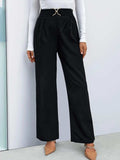 High Waist Straight Leg Pants - Trendsi - Flyclothing LLC