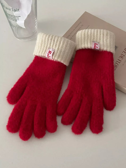 Cozy Knit Gloves with Ribbed Cuff - Trendsi - Flyclothing LLC