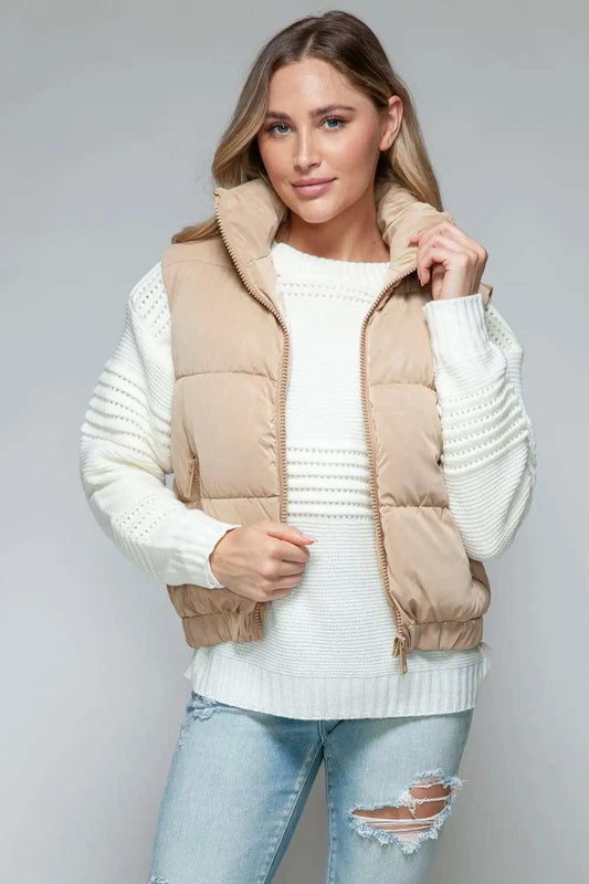 Snobbish Fine Fur Lining Quilted Vest - Trendsi - Flyclothing LLC