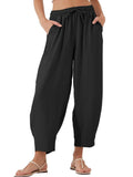 Full Size Drawstring Cropped Jogger Pants Plus Size - Trendsi - Flyclothing LLC