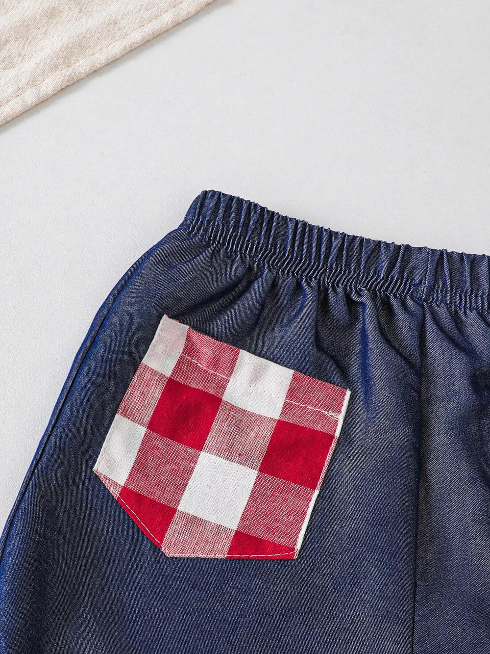 Children's Gingham Bowknot Ruffle Trim Top and Shorts Set - Trendsi - Flyclothing LLC