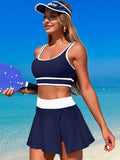 Scoop Neck Top and Skort Swim Set - Trendsi - Flyclothing LLC