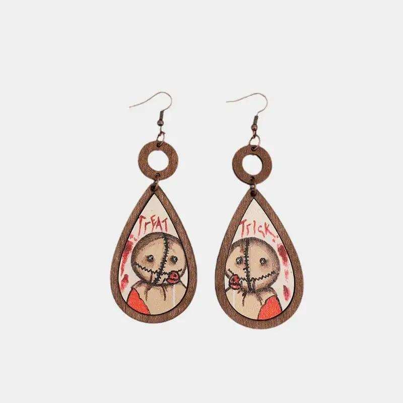 Wooden Teardrop Shape Earrings - Trendsi - Flyclothing LLC