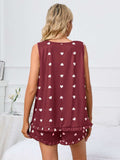 Heart Scoop Neck Tank and Shorts Lounge Set - Trendsi - Flyclothing LLC