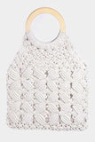 Fame Boho Braided Wooden Top Handle Bag - Trendsi - Flyclothing LLC