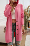Button Up Long Sleeve Hooded Cardigan - Trendsi - Flyclothing LLC