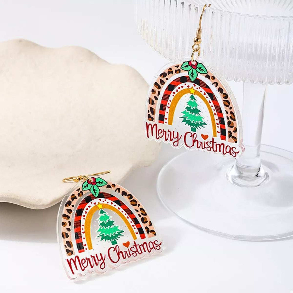 Christmas Rainbow Dangle Earrings - Trendsi - Flyclothing LLC