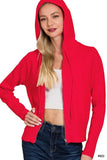 Zenana Drawstring Zip Up Hooded Cardigan - Trendsi - Flyclothing LLC
