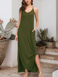Slit Scoop Neck Sleeveless Dress - Trendsi - Flyclothing LLC