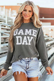 GAME DAY Striped Round Neck Long Sleeve Top - Trendsi - Flyclothing LLC