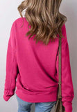 Solid Color Round Neck Long Sleeve Sweatshirt - Trendsi - Flyclothing LLC