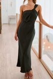 Single Shoulder Sleeveless Maxi Dress - Trendsi - Flyclothing LLC