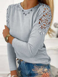 Full Size Cutout Round Neck Long Sleeve T-Shirt - Trendsi - Flyclothing LLC