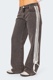 Side Striped Loose Fit Jeans - Trendsi - Flyclothing LLC