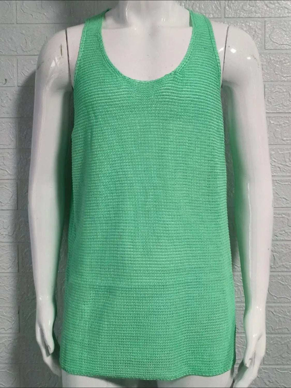 Men's Plus Size Scoop Neck Knit Tank - Trendsi - Flyclothing LLC