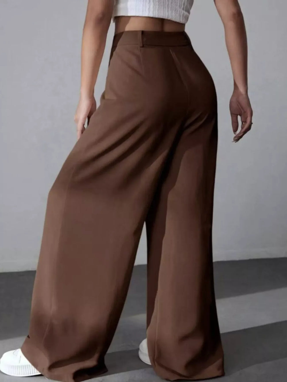 Wide Leg Pleated Pants - Trendsi - Flyclothing LLC