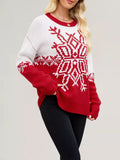 Christmas Snowflake Round Neck Sweater - Trendsi - Flyclothing LLC
